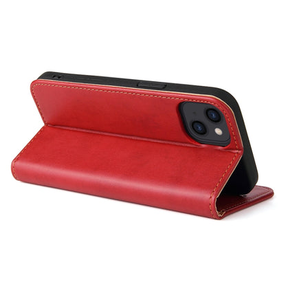 For iPhone 13 mini Fierre Shann PU Leather Texture Horizontal Flip Leather Case with Holder & Card Slots & Wallet (Red) by FIERRE SHANN