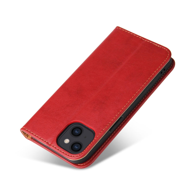 For iPhone 13 mini Fierre Shann PU Leather Texture Horizontal Flip Leather Case with Holder & Card Slots & Wallet (Red) by FIERRE SHANN