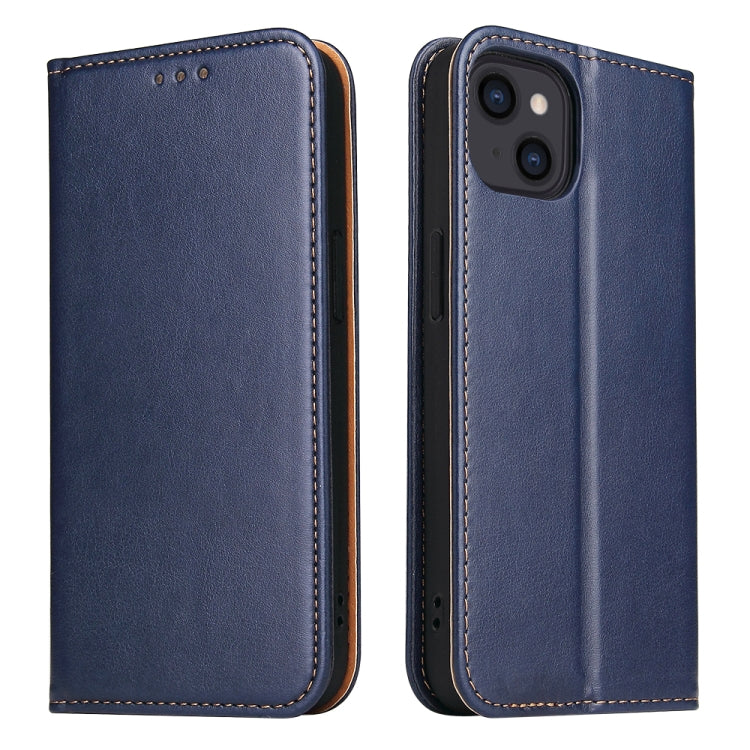For iPhone 13 mini Fierre Shann PU Leather Texture Horizontal Flip Leather Case with Holder & Card Slots & Wallet (Blue) by FIERRE SHANN