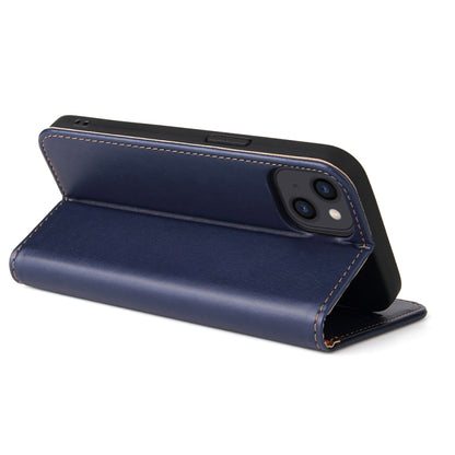 For iPhone 13 mini Fierre Shann PU Leather Texture Horizontal Flip Leather Case with Holder & Card Slots & Wallet (Blue) by FIERRE SHANN
