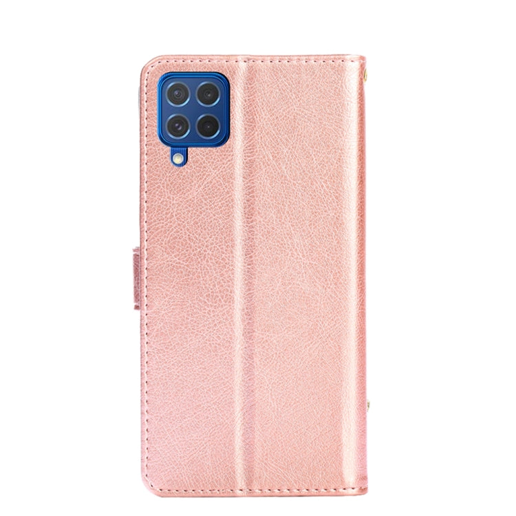 For Samsung Galaxy F62 / M62 Zipper Bag PU + TPU Horizontal Flip Leather Case with Holder & Card Slot & Wallet & Lanyard(Rose Gold) by buy2fix
