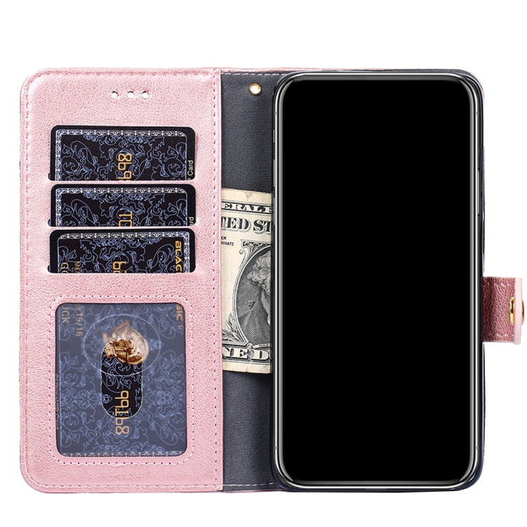 For Samsung Galaxy F62 / M62 Zipper Bag PU + TPU Horizontal Flip Leather Case with Holder & Card Slot & Wallet & Lanyard(Rose Gold) by buy2fix