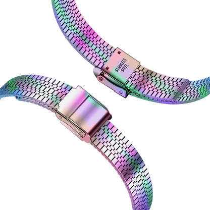 14mm Seven-beads Double Safety Buckle Slim Steel Watch Band For Apple Watch Series 9&8&7 41mm / SE 3&SE 2&6&SE&5&4 40mm / 3&2&1 38mm(Colorful) by buy2fix