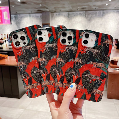For iPhone 12 / 12 Pro Natural Scenery Pattern TPU Protective Case(Jungle Tiger) by buy2fix
