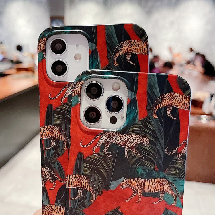 For iPhone 12 / 12 Pro Natural Scenery Pattern TPU Protective Case(Jungle Tiger) by buy2fix