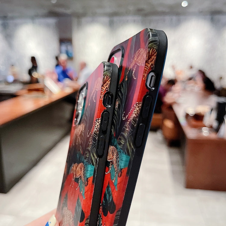 For iPhone 12 / 12 Pro Natural Scenery Pattern TPU Protective Case(Jungle Tiger) by buy2fix