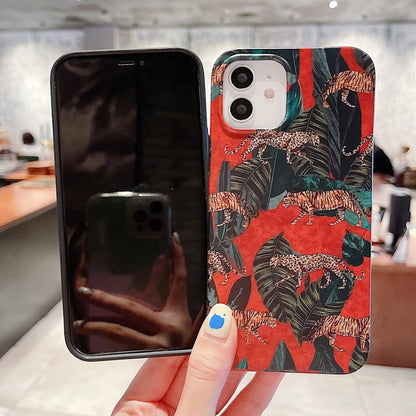For iPhone 12 / 12 Pro Natural Scenery Pattern TPU Protective Case(Jungle Tiger) by buy2fix