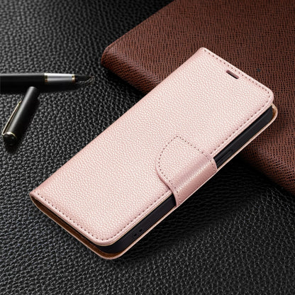 For iPhone 13 mini Litchi Texture Pure Color Horizontal Flip Leather Case with Holder & Card Slots & Wallet & Lanyard (Rose Gold) by buy2fix