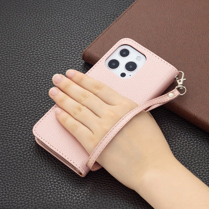 For iPhone 13 mini Litchi Texture Pure Color Horizontal Flip Leather Case with Holder & Card Slots & Wallet & Lanyard (Rose Gold) by buy2fix