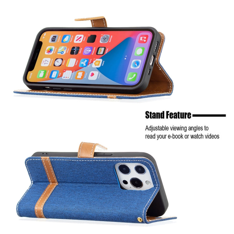 For iPhone 13 mini Color Matching Denim Texture Horizontal Flip Leather Case with Holder & Card Slots & Wallet & Lanyard (Royal Blue) by buy2fix