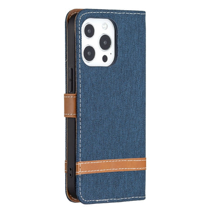 For iPhone 13 mini Color Matching Denim Texture Horizontal Flip Leather Case with Holder & Card Slots & Wallet & Lanyard (Dark Blue) by buy2fix