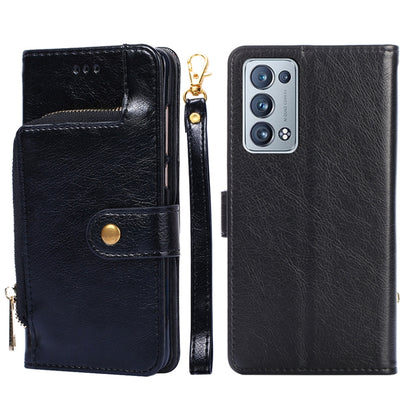 For OPPO Reno6 Pro+ 5G Zipper Bag PU + TPU Horizontal Flip Leather Case with Holder & Card Slot & Wallet & Lanyard(Black) by buy2fix