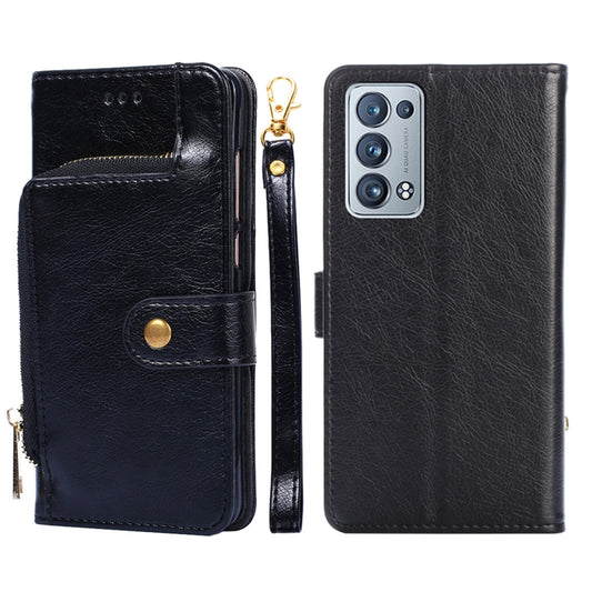 For OPPO Reno6 Pro+ 5G Zipper Bag PU + TPU Horizontal Flip Leather Case with Holder & Card Slot & Wallet & Lanyard(Black) by buy2fix