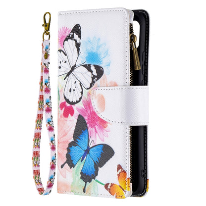 For OPPO A15 Colored Drawing Pattern Zipper Horizontal Flip Leather Case with Holder & Card Slots & Wallet(Two Butterflies) by buy2fix