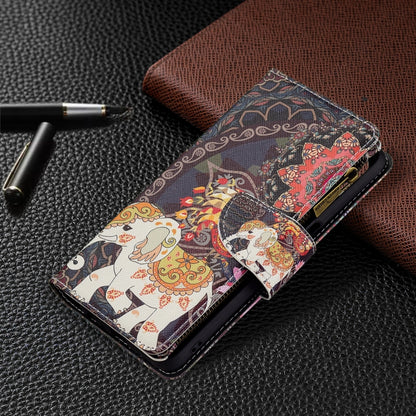 For OPPO A74 5G/A93 5G/A54 5G Colored Drawing Pattern Zipper Horizontal Flip Leather Case with Holder & Card Slots & Wallet(Flower Elephants) by buy2fix