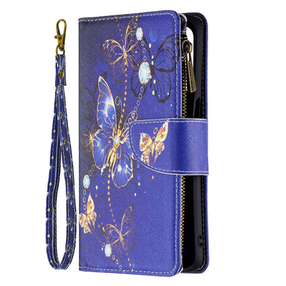 For OPPO A74 5G/A93 5G/A54 5G Colored Drawing Pattern Zipper Horizontal Flip Leather Case with Holder & Card Slots & Wallet(Purple Butterfly) by buy2fix