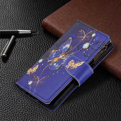 For OPPO A74 5G/A93 5G/A54 5G Colored Drawing Pattern Zipper Horizontal Flip Leather Case with Holder & Card Slots & Wallet(Purple Butterfly) by buy2fix