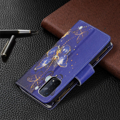 For OPPO A74 5G/A93 5G/A54 5G Colored Drawing Pattern Zipper Horizontal Flip Leather Case with Holder & Card Slots & Wallet(Purple Butterfly) by buy2fix
