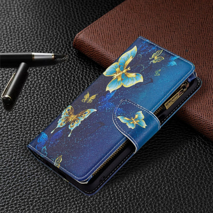 For OPPO A74 5G/A93 5G/A54 5G Colored Drawing Pattern Zipper Horizontal Flip Leather Case with Holder & Card Slots & Wallet(Gold Butterfly) by buy2fix