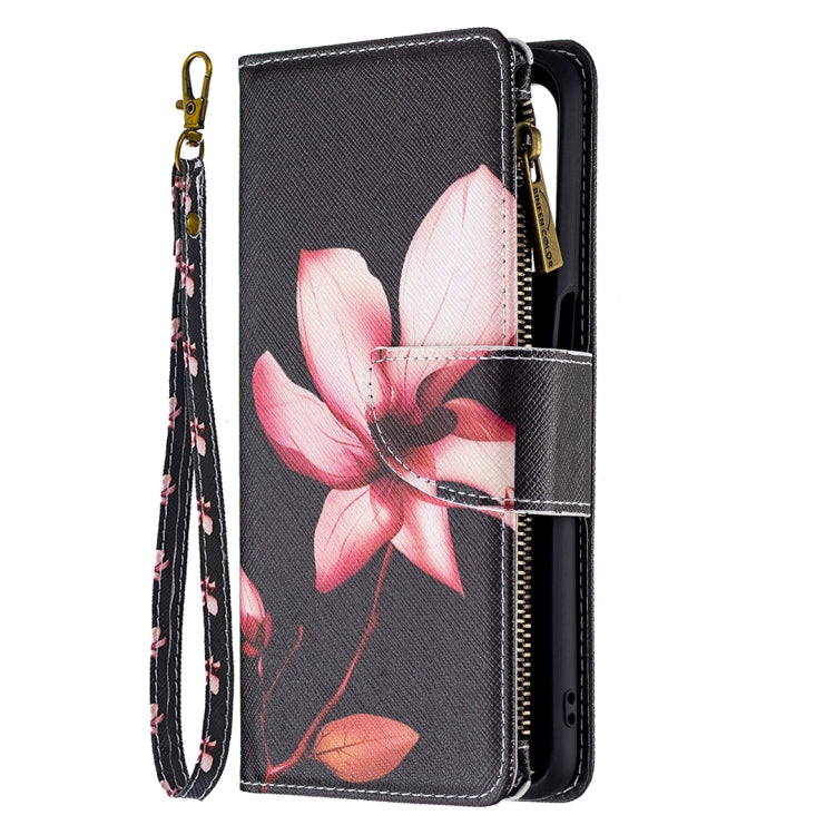 For OPPO A74 5G/A93 5G/A54 5G Colored Drawing Pattern Zipper Horizontal Flip Leather Case with Holder & Card Slots & Wallet(Lotus) by buy2fix