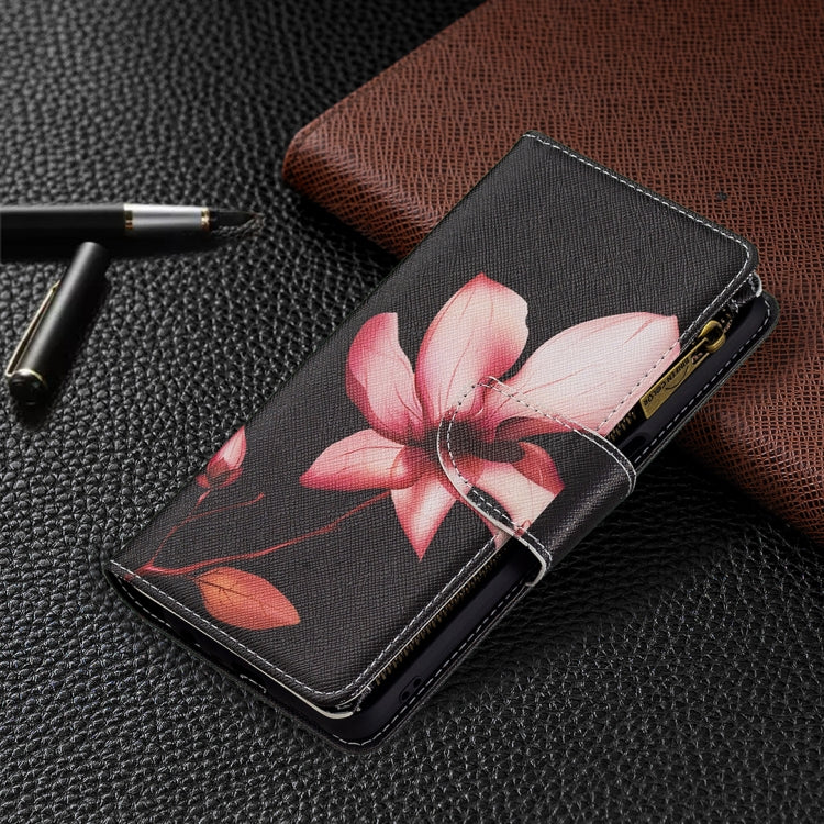 For OPPO A74 5G/A93 5G/A54 5G Colored Drawing Pattern Zipper Horizontal Flip Leather Case with Holder & Card Slots & Wallet(Lotus) by buy2fix