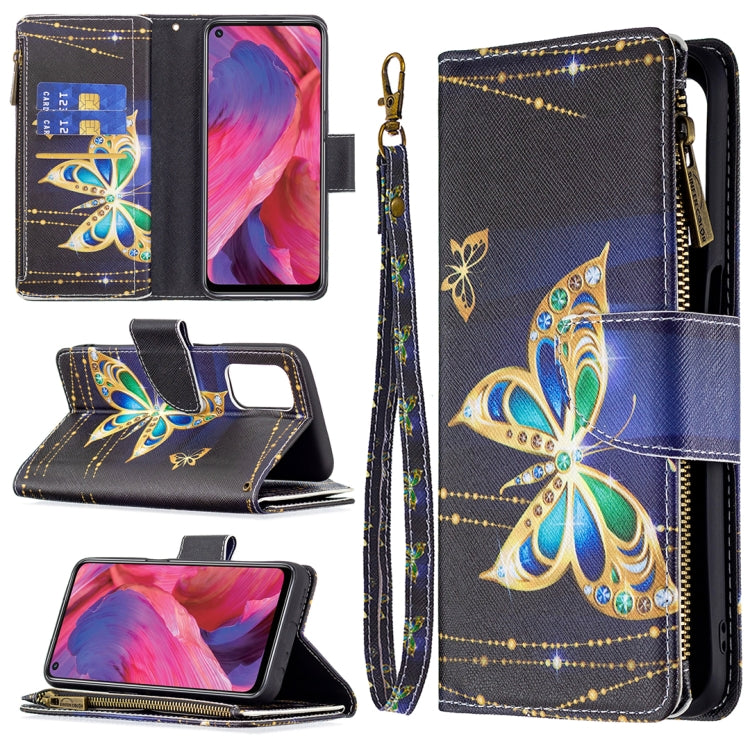 For OPPO A74 5G/A93 5G/A54 5G Colored Drawing Pattern Zipper Horizontal Flip Leather Case with Holder & Card Slots & Wallet(Big Butterfly) by buy2fix