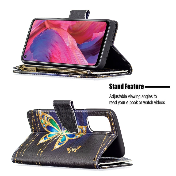 For OPPO A74 5G/A93 5G/A54 5G Colored Drawing Pattern Zipper Horizontal Flip Leather Case with Holder & Card Slots & Wallet(Big Butterfly) by buy2fix
