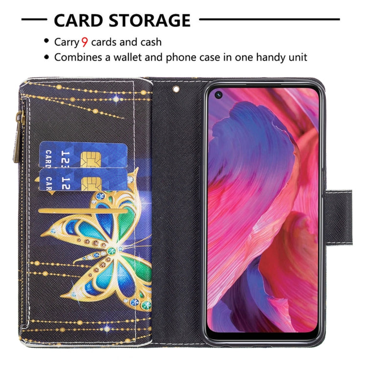 For OPPO A74 5G/A93 5G/A54 5G Colored Drawing Pattern Zipper Horizontal Flip Leather Case with Holder & Card Slots & Wallet(Big Butterfly) by buy2fix