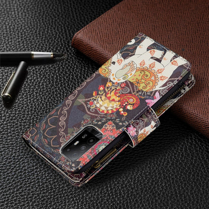 For OPPO A94 5G/F19 Pro+ 5G/Reno5 Z 5G Colored Drawing Pattern Zipper Horizontal Flip Leather Case with Holder & Card Slots & Wallet(Flower Elephants) by buy2fix