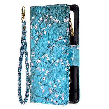 For OPPO A94 5G/F19 Pro+ 5G/Reno5 Z 5G Colored Drawing Pattern Zipper Horizontal Flip Leather Case with Holder & Card Slots & Wallet(Plum Blossom) by buy2fix