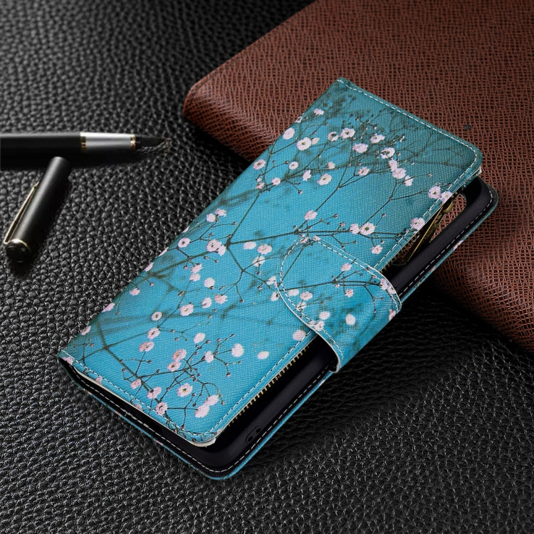 For OPPO A94 5G/F19 Pro+ 5G/Reno5 Z 5G Colored Drawing Pattern Zipper Horizontal Flip Leather Case with Holder & Card Slots & Wallet(Plum Blossom) by buy2fix