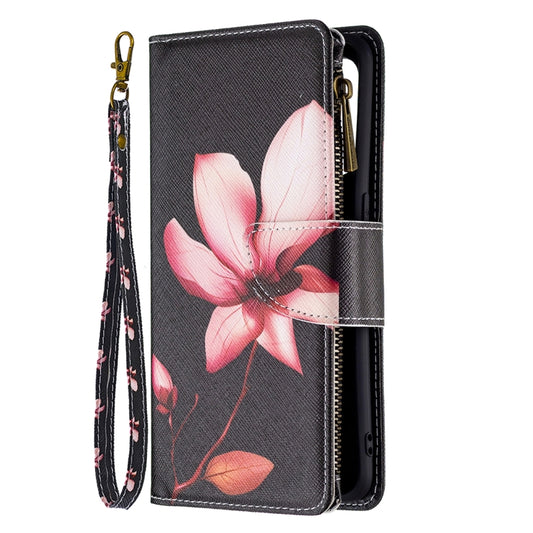 For OPPO Reno5 5G Colored Drawing Pattern Zipper Horizontal Flip Leather Case with Holder & Card Slots & Wallet(Lotus) by buy2fix