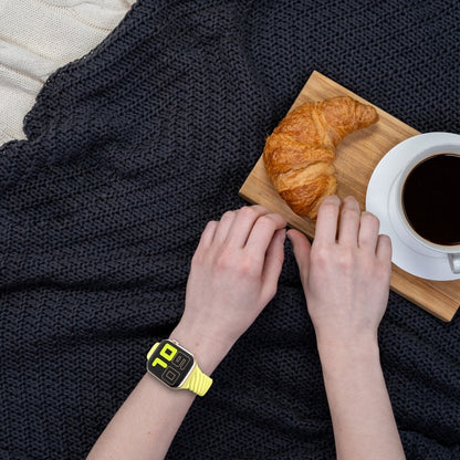 Solid Color Twist Silicone Watch Band For Apple Watch Series 9&8&7 41mm / SE 3&SE 2&6&SE&5&4 40mm / 3&2&1 38mm(Yellow) by buy2fix