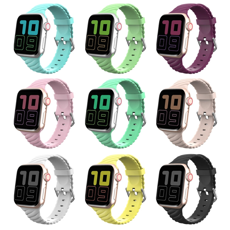 Solid Color Twist Silicone Watch Band For Apple Watch Ultra 49mm&Watch Ultra 2 49mm / Series 9&8&7 45mm / SE 3&SE 2&6&SE&5&4 44mm / 3&2&1 42mm(Blue) by buy2fix