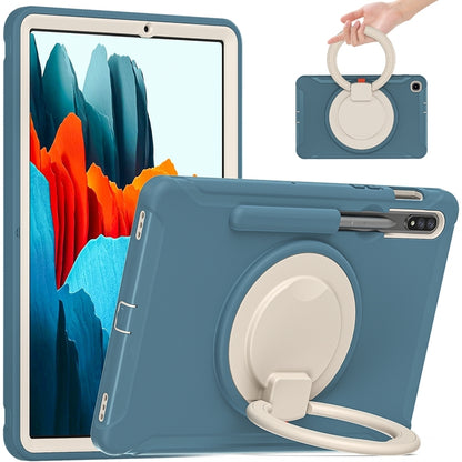 For Samsung Galaxy Tab S8 / Galaxy Tab S7 870 Shockproof TPU + PC Protective Case with 360 Degree Rotation Foldable Handle Grip Holder & Pen Slot(Cornflower Blue) by buy2fix