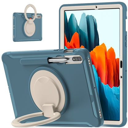 For Samsung Galaxy Tab S8 / Galaxy Tab S7 870 Shockproof TPU + PC Protective Case with 360 Degree Rotation Foldable Handle Grip Holder & Pen Slot(Cornflower Blue) by buy2fix