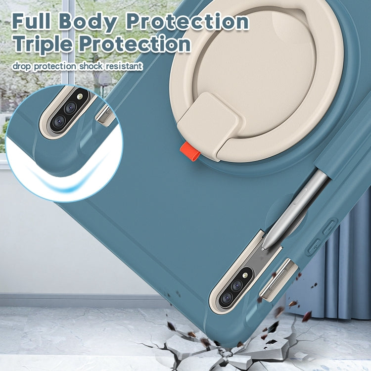 For Samsung Galaxy Tab S8 / Galaxy Tab S7 870 Shockproof TPU + PC Protective Case with 360 Degree Rotation Foldable Handle Grip Holder & Pen Slot(Cornflower Blue) by buy2fix