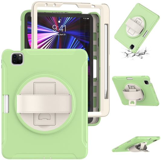 360 Rotation PC + TPU ablet Case with Holder & Strap For iPad Air 2020 / 2022 10.9 / Pro 11 2022 / 2021 / 2020 / 2018(Matcha Green) - iPad Pro 11 (2020) Cases by buy2fix | Online Shopping UK | buy2fix