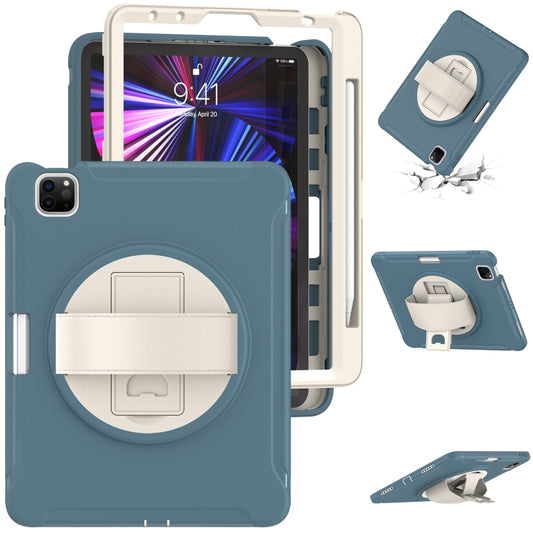 360 Rotation PC + TPU ablet Case with Holder & Strap For iPad Air 2020 / 2022 10.9 / Pro 11 2022 / 2021 / 2020 / 2018(Cornflower Blue) - iPad Pro 11 (2020) Cases by buy2fix | Online Shopping UK | buy2fix