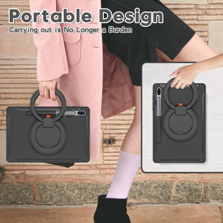 For Samsung Galaxy Tab S6 T860 Shockproof TPU + PC Protective Case with 360 Degree Rotation Foldable Handle Grip Holder & Pen Slot(Black) - Tab S6 10.5 T860 / T865 by buy2fix | Online Shopping UK | buy2fix