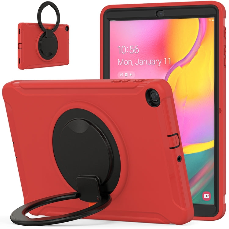For Samsung Galaxy Tab A 10.1 T515/T510 2019 Shockproof TPU + PC Protective Case with 360 Degree Rotation Foldable Handle Grip Holder & Pen Slot(Red) - Tab A 10.1 (2019) T510 / T515 by buy2fix | Online Shopping UK | buy2fix