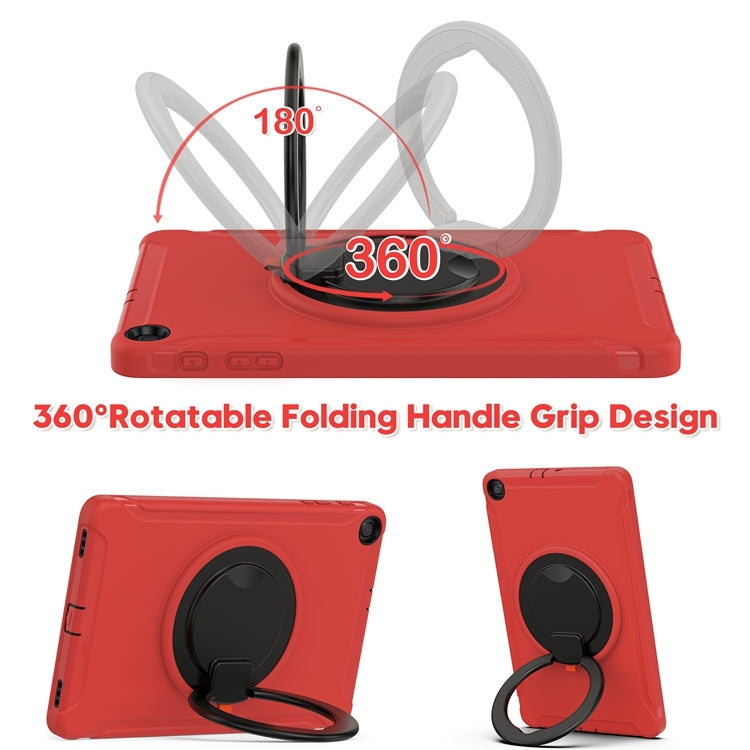 For Samsung Galaxy Tab A 10.1 T515/T510 2019 Shockproof TPU + PC Protective Case with 360 Degree Rotation Foldable Handle Grip Holder & Pen Slot(Red) - Tab A 10.1 (2019) T510 / T515 by buy2fix | Online Shopping UK | buy2fix