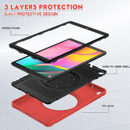 For Samsung Galaxy Tab A 10.1 T515/T510 2019 Shockproof TPU + PC Protective Case with 360 Degree Rotation Foldable Handle Grip Holder & Pen Slot(Red) - Tab A 10.1 (2019) T510 / T515 by buy2fix | Online Shopping UK | buy2fix