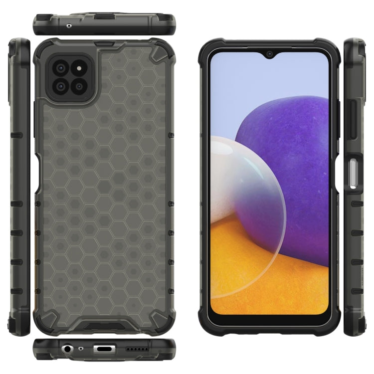 For Samsung Galaxy A22 5G Shockproof Honeycomb PC + TPU Protective Case(Black) by buy2fix
