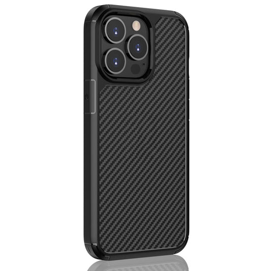 For iPhone 13 mini Pioneer Carbon Fiber Texture Shockproof TPU + PC Case (Black) by buy2fix