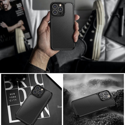 For iPhone 13 mini Pioneer Carbon Fiber Texture Shockproof TPU + PC Case (Black) by buy2fix