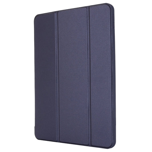 For iPad Pro 12.9 2022 / 2021 / 2020 / 2018 TPU Horizontal Flip Leather Tablet Case with Three-folding Holder(Blue) - iPad Pro 12.9 (2022/2021) Cases by buy2fix | Online Shopping UK | buy2fix