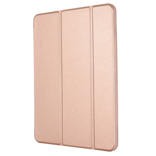 For iPad Pro 12.9 2022 / 2021 / 2020 / 2018 TPU Horizontal Flip Leather Tablet Case with Three-folding Holder(Rose Gold) - iPad Pro 12.9 (2022/2021) Cases by buy2fix | Online Shopping UK | buy2fix