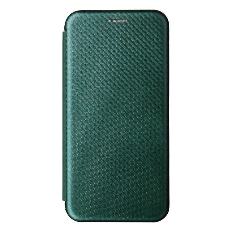 For OPPO A16 Carbon Fiber Texture Horizontal Flip TPU + PC + PU Leather Case with Card Slot(Green) by buy2fix