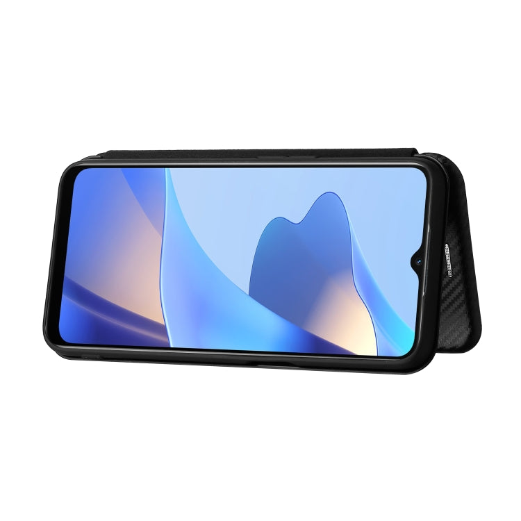 For OPPO A16 Carbon Fiber Texture Horizontal Flip TPU + PC + PU Leather Case with Card Slot(Green) by buy2fix